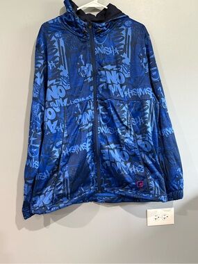 And1 Men's Blue Graphic Zip-Up Hoodie